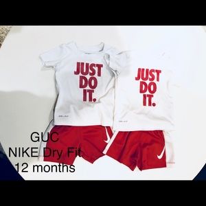 NIKE twin boys 12 months shirts and shorts